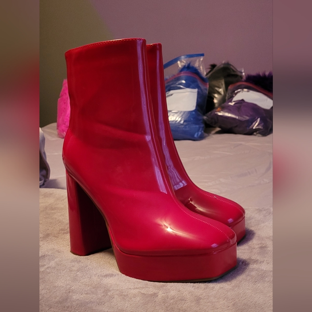 Women's Red Platform Boots